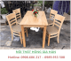 Bộ bàn ăn gỗ tròn có nệm HGH - Ảnh 1