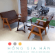 Bộ ghế gỗ bọc nệm màu nâu HGH GG06 - Ảnh 1