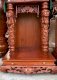 Tủ thờ Thần Tài mái bằng gỗ gõ đỏ kt80 x 90 - Ảnh 1