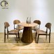 Bộ bàn ăn tròn 4 ghế gỗ tần bì Bắc Âu BGA088 - Ảnh 1
