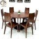 Bộ bàn ăn mặt gỗ tròn 6 ghế gỗ Sồi thiên phú Furniture - Ảnh 1