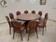Bộ bàn ăn tròn 10 ghế tân cổ điển Màu nâu walnu TP - Ảnh 1