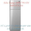 Tủ Lạnh Sharp 400 Lít Giá Rẻ: Tủ Lạnh 2 Cánh Sharp 400 Lít Sj-P405M-Sl