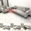 Bộ Ghế Sofa Nguyên Sét Ghế Dài Và Ghế Đơn Xám Trắng Ở Nội Thất Thế Giới Sofa Tây Ninh