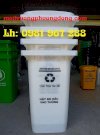 Thùng Rác 240L Màu Trắng Đựng Rác Thải Có Thể Tái Chế