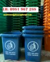 Thùng Rác Nhựa 60L Màu Xanh Dương