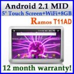 Lướt Web Cùng E-Pad Ramos T11Ad Touch Screen 8Gb _ Màn Hình Cảm Ứng 5.0 Inch / Hệ Điều Hành Android 2.1 / Ram 256Mb / Kho Sách Điện Tử Google