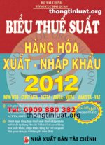 Sách Biểu Thuế Xnk 2012, Song Ngữ Việt Anh
