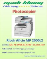 Máy Photocopy Ricoh Aficio Mp 2000L2, Ricoh Aficio 2000L2 Giá Tốt. Vui Lòng Lh An 0908
