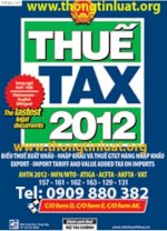 Sách Biểu Thuế Xuất Nhập Khẩu 2012