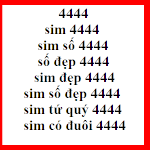 Sim 4444, Sim Có 4 Số Đuôi 4444, Sim Tứ Quý 4444, Sim Số Đẹp 4444