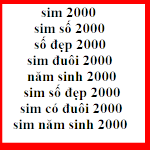 Sim Đuôi 2000, Sim Năm Sinh 2000, Sim Số 2000