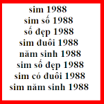 Sim Ngày Tháng Năm Sinh 1988, Sim Số Đẹp 1988, Sim 1988, Sim Đuôi 1988