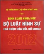 Hệ Thống Pháp Luật Hình Sự Việt Nam, Bình Luận Khoa Học Bộ Luật Hình Sự Năm 2012
