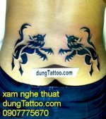 Gia Hinh Xam Dep - Mau Hinh Xam Nghe Thuat Tattoo 3D Ca Chep Rong Hoa Van Canh Tay Vai Lung Nguc #1