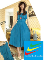 Váy Đẹp Sài Gòn-Đầm Voan Dài Xếp Ly