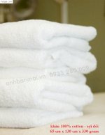 Cung Cấp Khăn Mặt, Khăn Tắm, Khăn Trải Giường Spa, Màu Trắng Thêu Logo Theo Yêu Cầu.