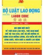 Sách Bộ Luật Lao Động Song Ngữ Anh Hoa Việt Áp Dụng 1-5-2013, Xuất Bản Mới Nhất