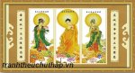 Tranh Thêu Chữ Thập Theo Tôn Giáo, Phật Pháp, Tam Thế, Phật Tổ, Phật Di Lạc, 3 Vị Bồ Tát