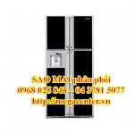 Tủ Lạnh Hitachi W720Fpg1Xgbk -582L,4Cửa - Làm Đá Tự Động, Màn Hình Hiển Thị Lcd