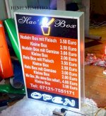 Thanh Lý Hộp Đèn Neon 80Cm X 120Cm + Xe Sinh Tố 60Cm X 80Cm X 175Cm Còn Mới