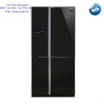 Tủ Lạnh Sharp 600Lít 4 Cửa Mầu Glass Black Sj-Fs79V-Bk - Quạt Gió Không Đông Tuyết