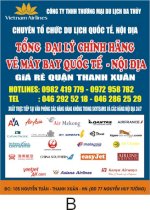 Ve May Bay Vietnam Airlines Di Vinh,Vietnam Airlines Ha Noi Vinh, Tel 0462862529