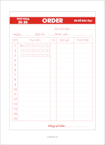 In Quyển Order Quán Bia/ Order Nhà Hàng/ Order Cafe / Lh 0978.338.960