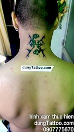 Hình Xăm Cánh Tay - Trên Cổ - Sau Gáy Vai - Lưng - Tattoo Rồng Mặt Quỷ Hoa Văn