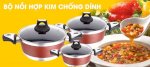 Bộ Nồi Hợp Kim Phủ Titan Chống Dính Elmich, Mẫu Mã Đẹp, Nhập Khẩu Séc, Giá Tốt