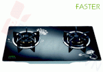 Bếp Gas Faster Fs 201A, Mặt Kính Đen Hình Hoa Cúc Thời Trang