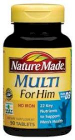 Nature Made Multi Vitamin Tổng Hợp Cho Nam 90Viên 18-50Tuổi