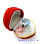 Nhẫn Nam Topaz Vàng Trắng, Kiểu Dáng Sang Trọng, Quý Phái Tsvn006412