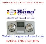 Đèn Sưởi Nhà Tắm Hans 2 Bóng Thổi Gió Nóng (H2B -Hw)