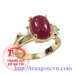Nhẫn Ruby Nữ ,Nhẫn Nữ Điệu Đà, Nhẫn Nữ Vàng Tây Gắn Đá Quý,Tsvn002644
