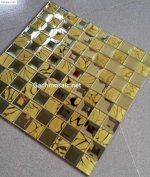 Gạch Mosaic Mạ Vàng Mạ Bạc Ốp Trong Trí Cao Cấp. Gạch Kiếng Cao Cấp Ốp Trang Trí