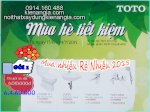 Khuyến Mãi Tbvs Toto 2015 Hè Tiết Kiệm,Km Bồn Cầu Toto Tặng Lavabo Sen Vòi Toto