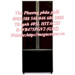Hitachi R-Wb475Pgv2 (Gbk),Tủ Lạnh 3 Cửa Hitachi R-Wb475Pgv2 (Gbk) Tủ Lạnh 405Lít
