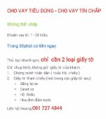 Cho Vay Nóng, Cho Vay Tín Chấp