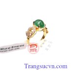 Nhẫn Nữ Vàng Emerald Ngọc Lục Bảo, Nhẫn Nữ Gắn Đá Quý Sang Trọng, Tsvn008853