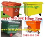 Xe Rác Nhựa 3 Bánh Xe, Xe Thu Gom Rác, Xe Đựng Rác, Xe Chứa Rác, Xe  Rác 660 Lít