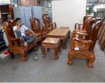 Bộ Salon Phòng Khách Gỗ Căm Xe Tay 12 Thanh Lý Giá Rẻ 2016