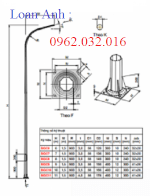 Cột Đèn Cao Áp Bát Giác Côn 6M, 7M, 8M, 9M