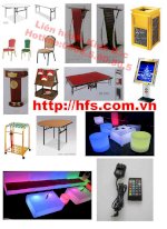 Bàn Ghế Grosfillex,Led Tables And Chairs With Remote ,Có Điều Khiển 16 Màu Đa Dạng,Led Điều Khiển