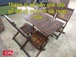 Thanh Lý Bộ Bàn Ghế Cafe Cũ, Bàn Ghế Xếp Gỗ Cũ Giá Cực Rẻ