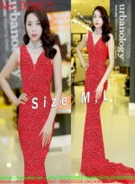 Đầm Maxi Xẻ Cổ V Sexy Thiết Đuôi Dài Sang Trọng Thời Trang Ddh521