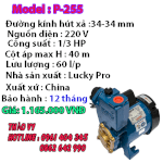 Máy Bơm Nước Đẩy Cao Lucky Pro P-255 1/3Hp