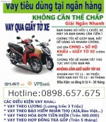 Cho Vay Tiền Mặt Nhanh Theo Cà Vẹt Xe Máy Không Giữ Xe,Không Giữ Cà Vẹt Xe