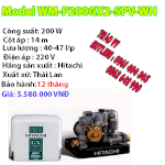 Bơm Tăng Áp Tự Động Vuông Hitachi Wm-P200Gx2-Spv-Wh 200 W