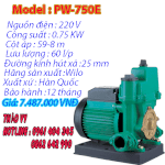 Máy Bơm Nước Mini Giá Rẻ Đẩy Cao Hút Chân Không Wilo Pw-750E 0.75Kw
